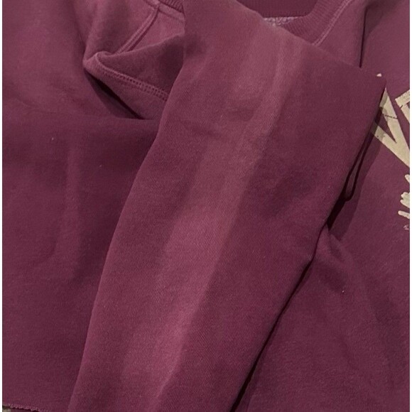 Wildfox Women's XS Venice Beach Pullover Cropped Sweatshirt Oversized Plum - Picture 11 of 11